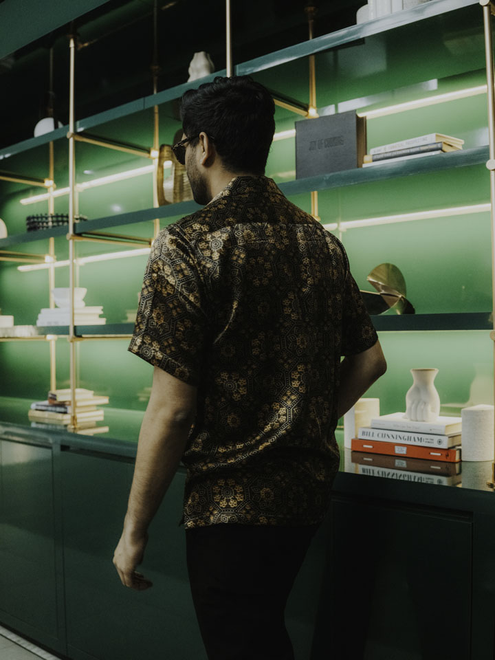 Indowestern Shirt - Golden Bronze