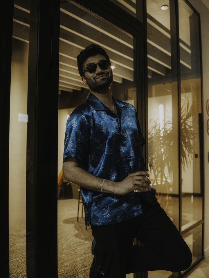 Indowestern Shirt - Deep Blue
