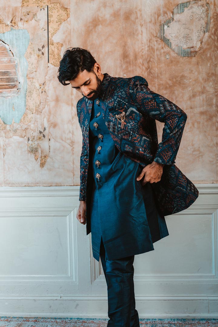 Navy Blue Kurta Set