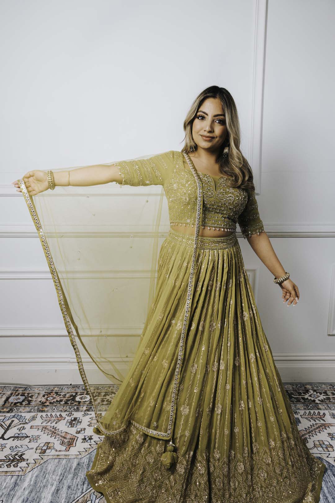 Bright lime lehenga