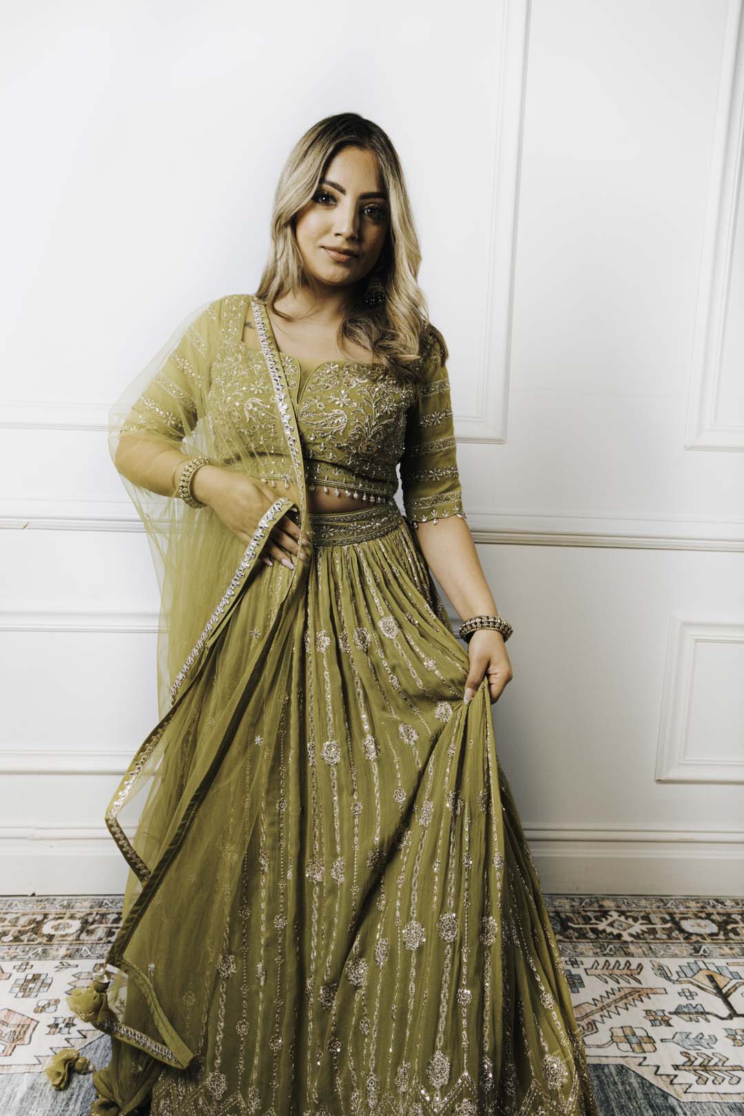 Bright lime lehenga