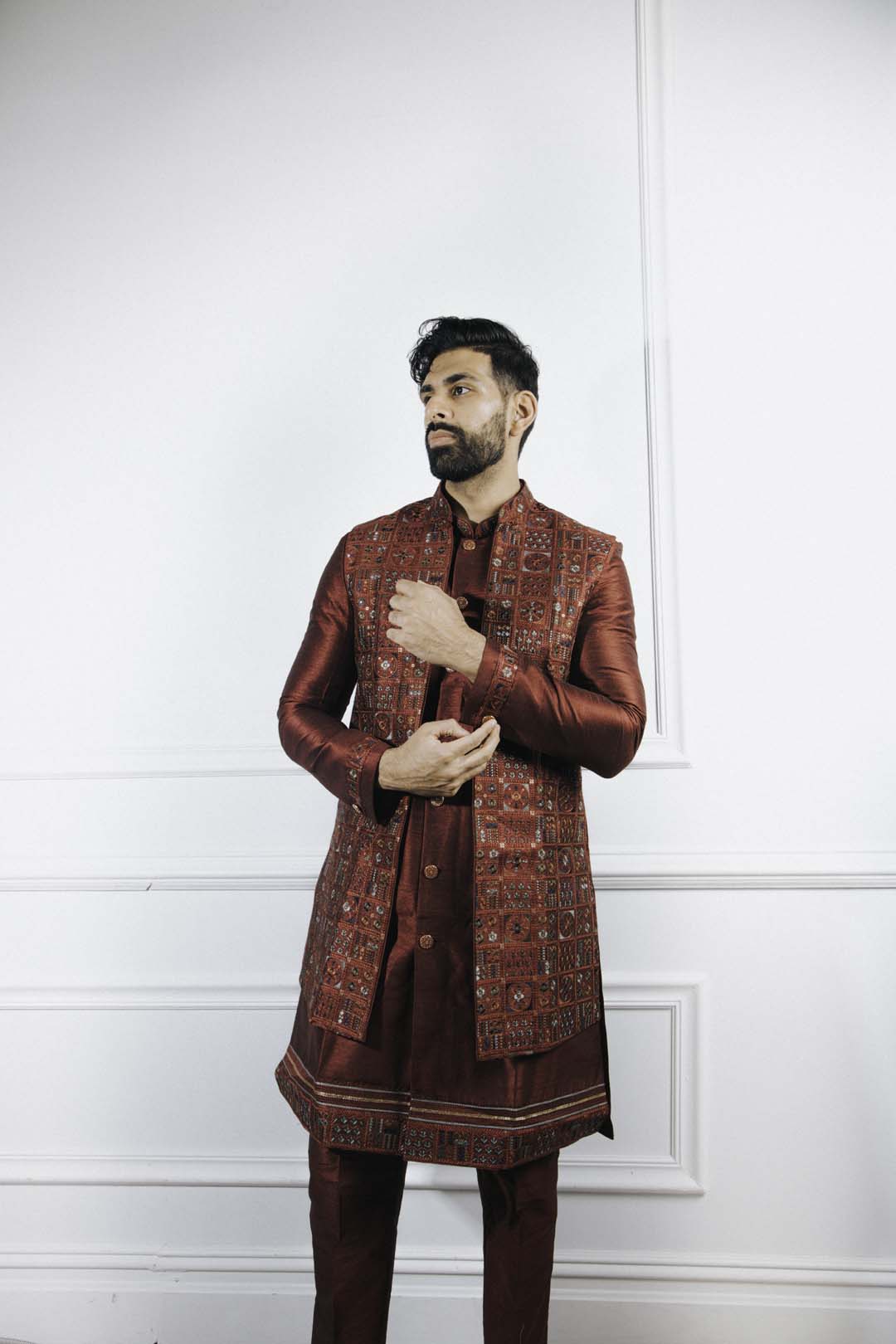 Regal Red Indowestern Set