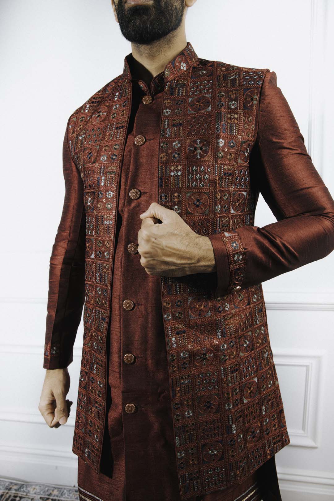 Regal Red Indowestern Set