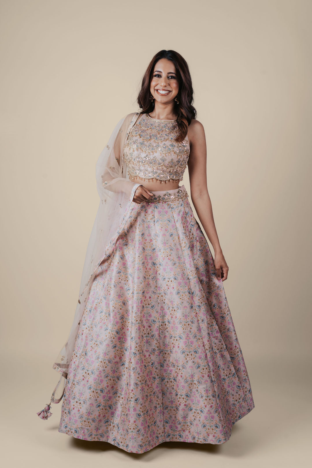 Golden Floral Lehenga