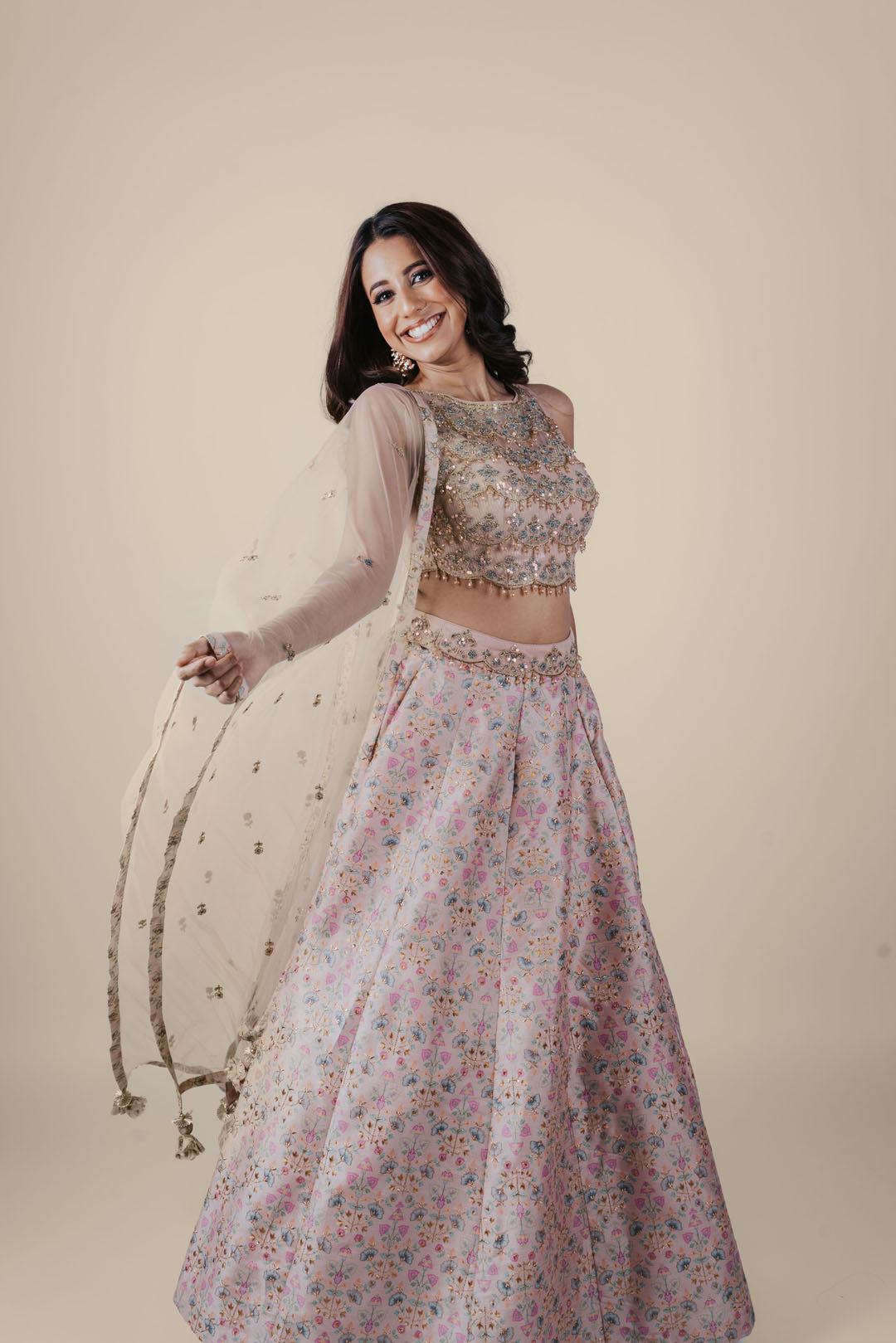 Golden Floral Lehenga