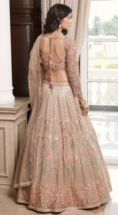 Gold Embroidered Lehenga - Basanti Kapde Aur Koffee