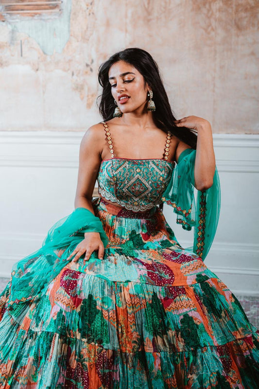 Bright multicolor lehenga