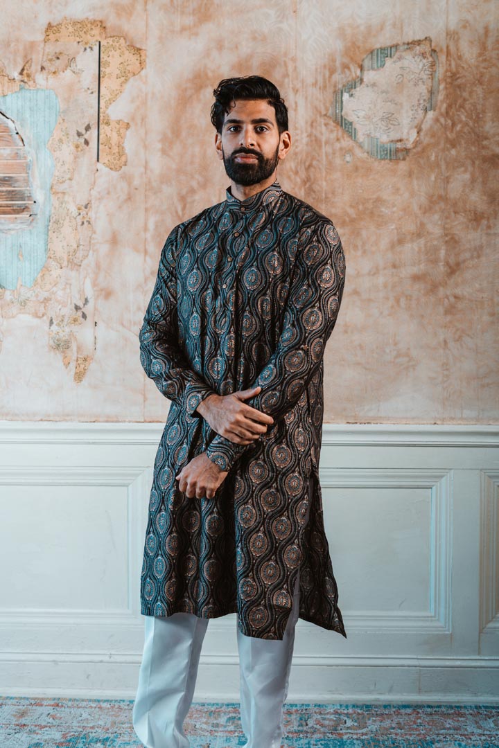 Black Printed Kurta