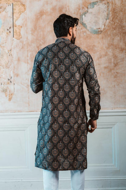 Black Printed Kurta