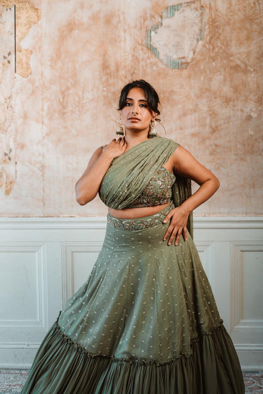 Sage Green Lehenga