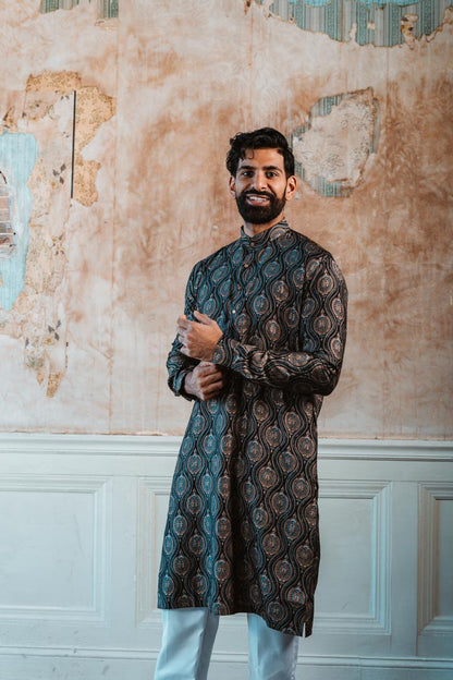 Black Printed Kurta