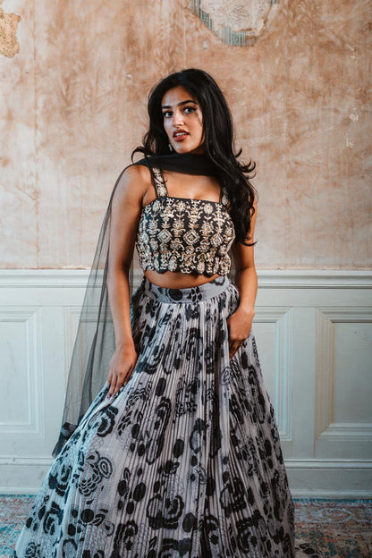 Black & White Lehenga