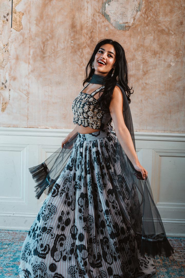 Black & White Lehenga