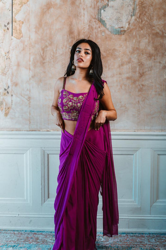 Bright Purple Saree