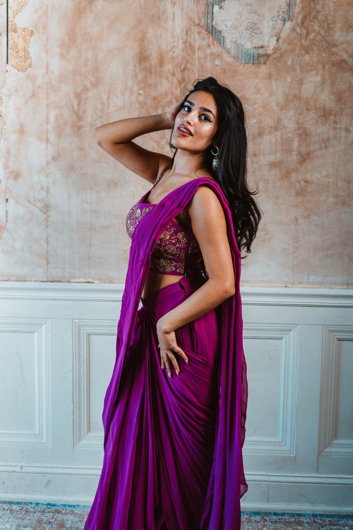 Bright Purple Saree