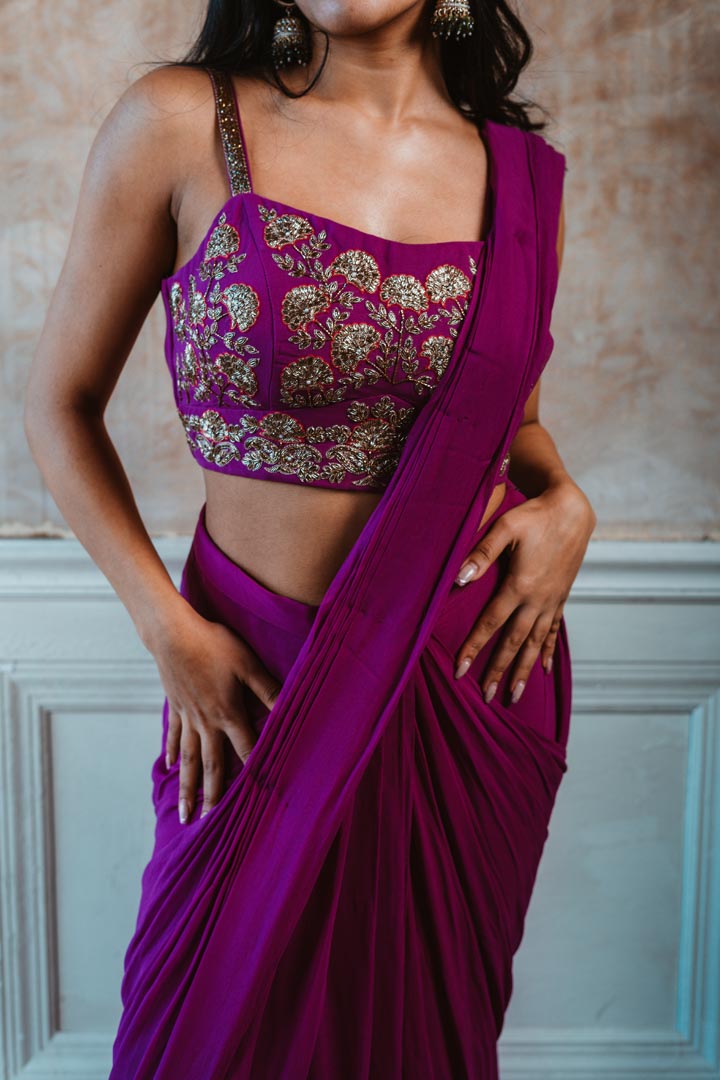 Bright Purple Saree