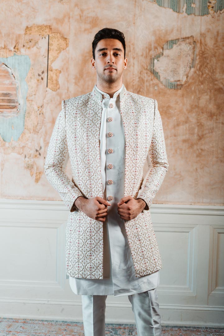 White & Gold Kurta Set