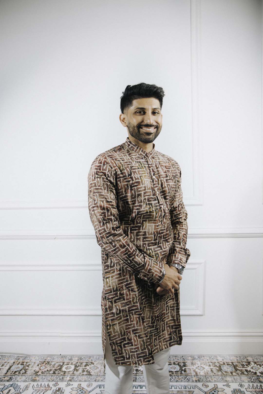 Printed Mauve Kurta Set