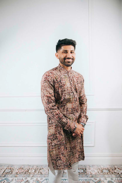 Printed Mauve Kurta Set