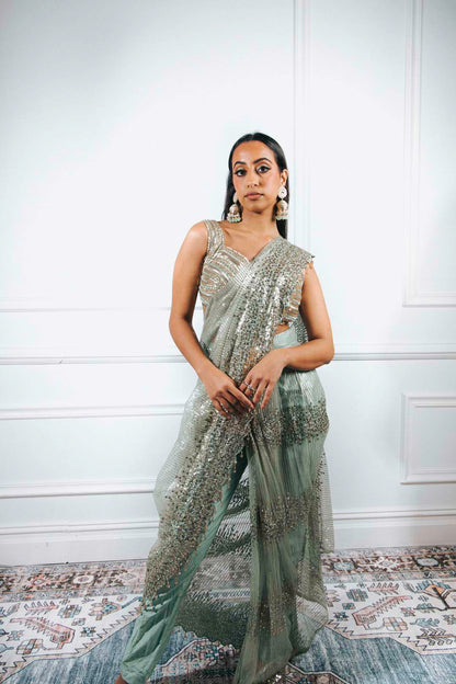 Sequin Pant Saree