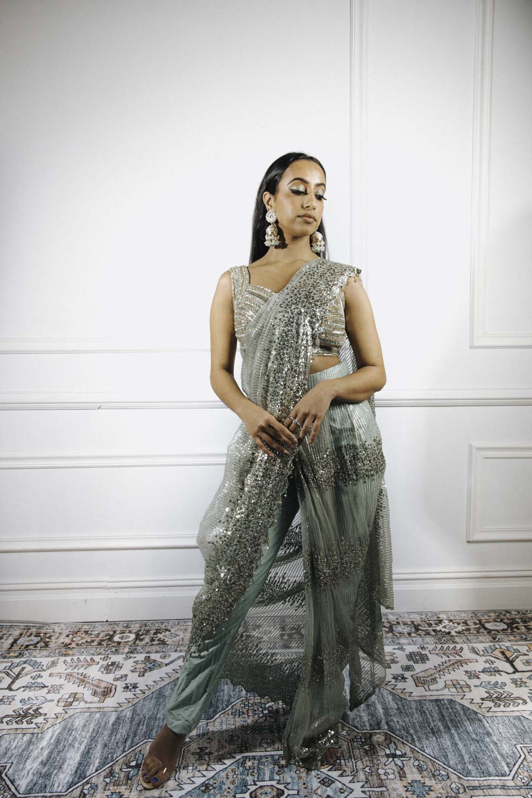 Sequin Pant Saree