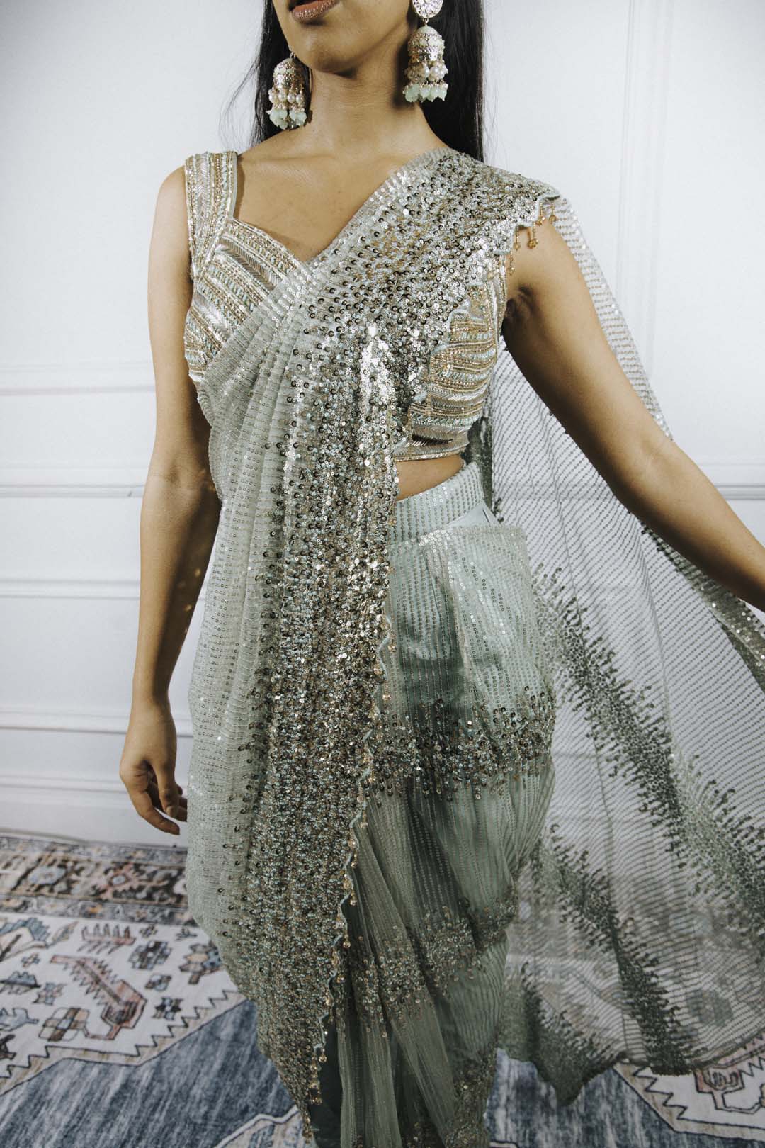 Sequin Pant Saree