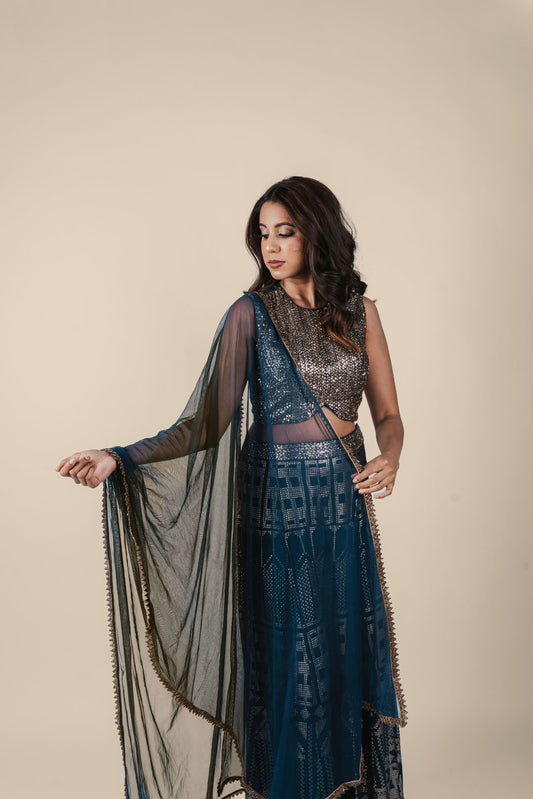 Navy Sharara Set - Basanti Kapde Aur Koffee