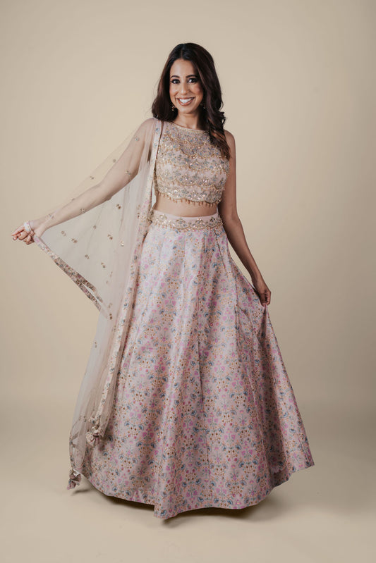 Golden Floral Lehenga